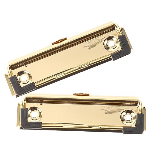 DIYEAH 2st Clips Für Dokumenttafeln Clipboard-clips Montierbar Schwarze Heftklammern Hartfaserplatten-clips Aktenklammern Klemmbrettklemmen Dokumentenklemme Schreibwaren Metall Golden von DIYEAH