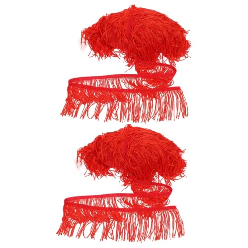 DIYEAH 2st Ergänzende Inhaltsstoffe Zur Bartentfernung Laternenfransenbesatz Diy Zubehör Laternen-fransendekoration Mehrzweck-quaste Diy-versorgung Laternenversorgung Rot Polyester von DIYEAH