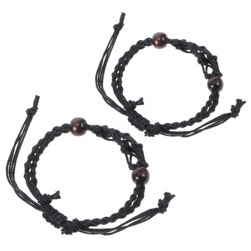 DIYEAH 2st Gewebtes Mesh-armband Schnur Für Die Diy-armbandherstellung Ersatzteile Für Leere Steinhalter Leere Armbänder Armbandhalter Kristallarmband Verstellbar Wachsseil Black von DIYEAH