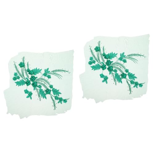 DIYEAH 2st Mesh-stickpatch Rock Kleid Feines Glitzern Strauß Bräute Gefälschte Blumen Körper Glitzer Braut Outfits Glitzer Basteln Bestickt Künstliche Blumen Stickerei Spitze Green von DIYEAH