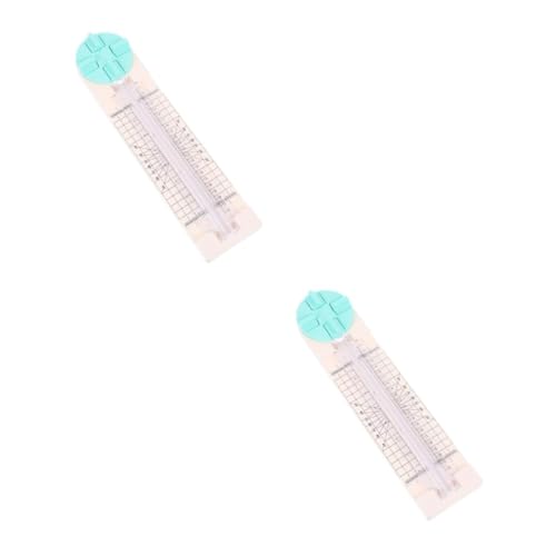 DIYEAH 2st Papierschneider Bastelpapierkantenschneider Spurlose Nagelbilder Pappwerkzeuge Papierwerkzeuge Instrumententeile Zentimeter Zubehör Trimmerwerkzeuge Pvc-aufkleber Green Plastik von DIYEAH