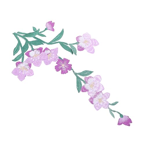 DIYEAH 2st Pflaumenfleck Bausatz Stickerei Abzeichen Und Aufnäher Bestickte Stoffaufkleber Rosenblumenflicken Nähen Aufnäher Floral Aufnähen Gestrickt Nähset Mini Polyester Violett von DIYEAH