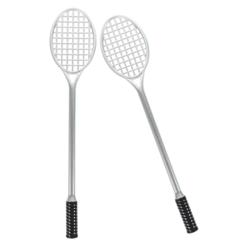 DIYEAH 2st Schläger-gelstift Tennis-partybevorzugung Kugelschreiber in Form Eines Tennisschlägers Tennisschläger-tintenstift Lustige Stifte Büro Stifte Silver Plastik von DIYEAH