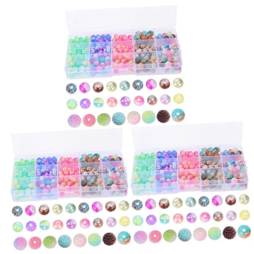 DIYEAH 3 Boxen Drahtglitzer DIY Zappelspielzeug Bausatz Schmuck Bastelperlen Gold Kits Edelsteine ​​Transparente Platte Strassperlen Spinner Perlen Zum Basteln Tonperlen Kit Perlen Kit von DIYEAH