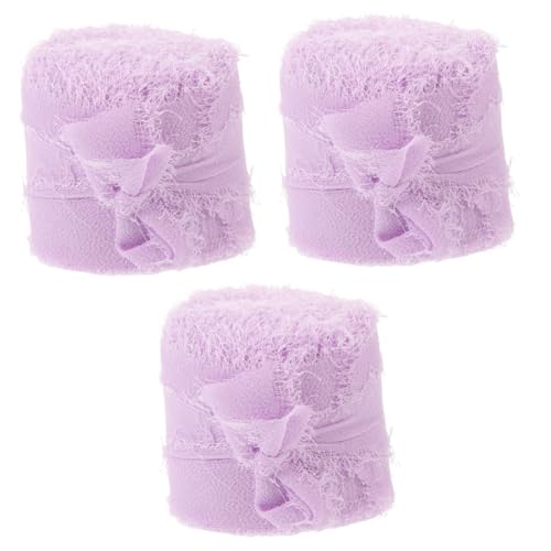 DIYEAH 3 Rollen Blumenwickelbänder sticken stickerpappier hochzeitsdeco wohnungsdeko Handgemachte Fransenbänder Geschenkverpackungsband Bänder zum Verpacken von Geschenken Stoff Violet DIYEAH 3 Rollen Blumenwickelbänder sticken stickerpappier hochzeitsdeco wohnungsdeko Handgemachte Fransenbänder Geschenkverpackungsband Bänder zum Verpacken von Geschenken Stoff Violet von DIYEAH