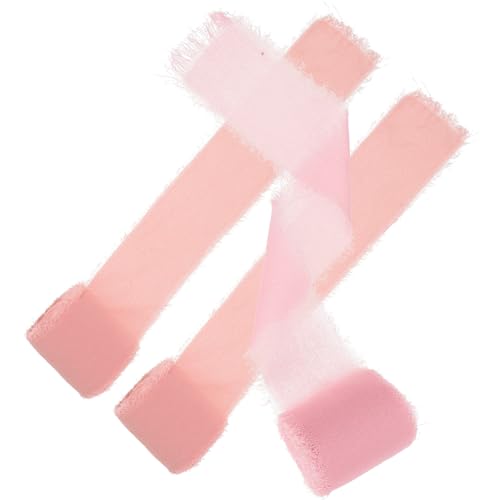 DIYEAH 3 Rollen Rohes Chiffonband seidenband ribbon Schleifenband dekobänder cake decorating Bachelorette Dekorationen Party Sackleinen Verpackungsband dekoratives Kuchenband Schneegarn von DIYEAH