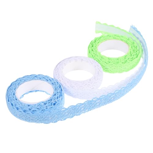 DIYEAH 3 Rollen Stoff-spitzenband Selbstklebendes Spitzenband Elegantes Spitzenband Exquisite Spitzenbänder Spitzenbesatz Aus Baumwolle Diy Spitzenaufkleber Gehäkelte Spitze Stoffspitze von DIYEAH