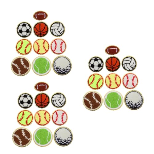 DIYEAH 3 Sätze 3 Sets Fußball Stickerei Patch Bügelflicken Basketball Patch Zum Aufbügeln Fußball Patch Stickerei Baseball Patch Fußball Patch Fußball Hut Patches 10 Stück * 3 von DIYEAH