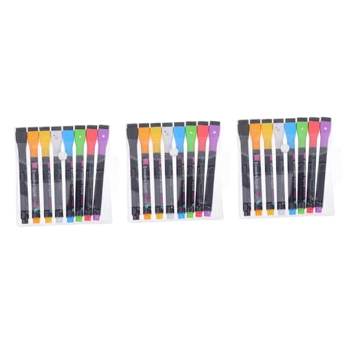 DIYEAH 3 Sätze 3 Sets Löschbare Lampenmarker Bunte Marker Bastelmarker Whiteboard Marker Textmarker Whiteboard Radierer Magnetische Marker Trocken Abwischbare Marker Mit 8 Stück * 3 von DIYEAH