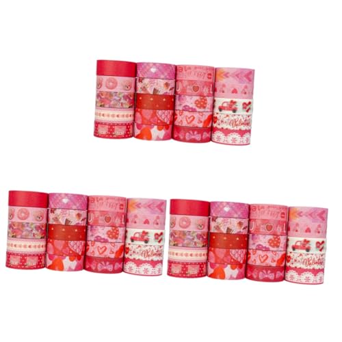 DIYEAH 3 Sätze 3 Sets Valentinstag Klebeband Disco Klebeband Verpackungsbänder Abdeckband Jubiläums Sammelalbum Zubehör Rosa Klebeband Liebes Sammelalbum Zubehör 20 Rollen*3 von DIYEAH