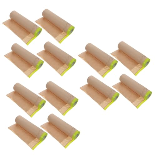 DIYEAH 3 Sätze Abdeckfolie Papier Klebeband Sprühkleber Papier Bemalen Farbband Schutzfolie Sprühfarbe Schutzpapier Maskierungsfolie Für Die Designübertragung Light Green 4 Rollen * 3 von DIYEAH