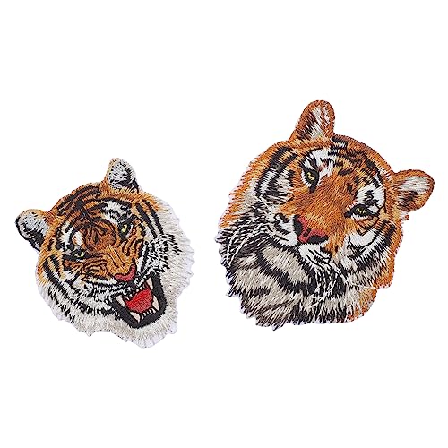 DIYEAH 3 Sätze Banner Gestickte Aufnäher Stich-patch Stoffreparaturflicken Aufnäher Nähen Lochabdeckung Bastelzeug Bügeln Kleidungsstück Patch Kleidung Tiger-patch Rayon 2 Stück * 3 von DIYEAH