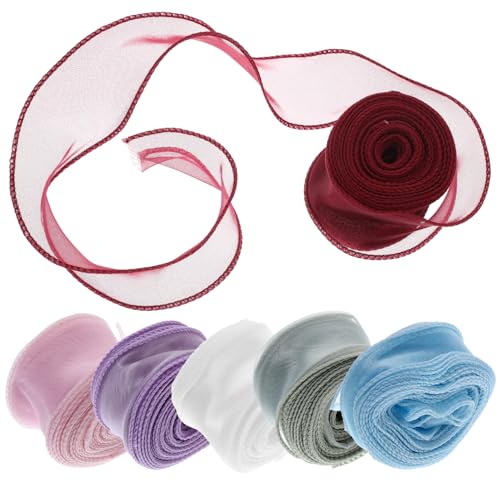 DIYEAH 3 Sätze Blumenwickelband Gelbes Linealband Girlande Hochzeit Königlich Tag Seidenband Ribbon Paketband Für Den Täglichen Gebrauch Schneidbares Geschenkband Polyester 6 Rollen * 3 von DIYEAH