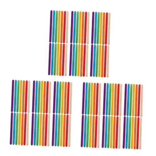 DIYEAH 3 Sätze Bunte Eisstangen Minitische Display-pad-ablage Led-deckenlaternen Am Stiel Holzstäbchen Cakesicle-sticks Stäbchen Zum Wachsen Eisstiele Basteln 200 Stück * 3 von DIYEAH