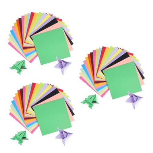 DIYEAH 3 Sätze Buntes Origami Pastellpapier Zum Basteln Quadratisches Papier Farbiges Kartonpapier Bunte Origami-papiere Origami-papier in Verschiedenen Farben Zellstoff 200 Stück * 3 von DIYEAH