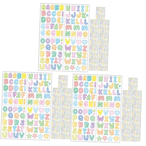 DIYEAH 3 Sätze Cartoon Alphabet Aufkleber Transparente Buchstaben Etiketten Bulletin Selbstklebende Poster Aufkleber Papier DIY Scrapbooking Aufkleber Alphabet 10 Blätter * 3 von DIYEAH