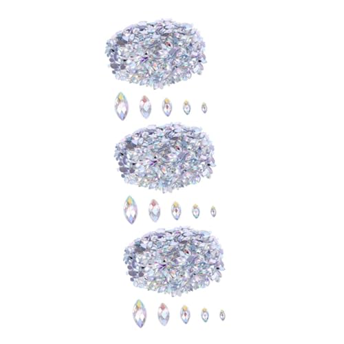 DIYEAH 3 Sätze Diamant-edelstein Edelsteine Kristallnagelkunst Pferdeauge-strasssteine ​​zum Basteln Kristall-strasssteine ​​für Nagelkunst Handyhülle Strass Acryl 600 Stück * 3 von DIYEAH