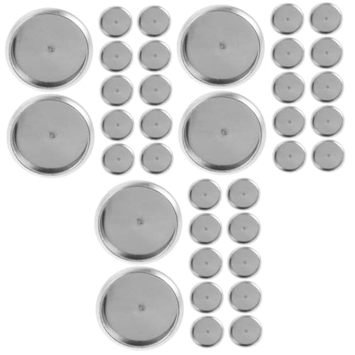 DIYEAH 3 Sätze Edelsteinohrringe Tabletts Ohrring-cabochon-fassungen Ablagefach Für Ohrstecker Fassungsrohlinge Für Ohrringsockel Ohrhaken Aus Sterlingsilber Metall Silver 20 Stück * 3 von DIYEAH