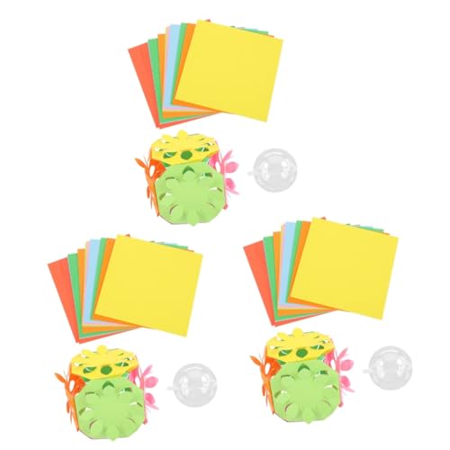 DIYEAH 3 Sätze Faltpapier selber machen schneideset kinderschneide set Handwerksset Origami-Papier-Kit Papier schrumpfen Bausatz Scheren-Bastelset für buntes Papier von DIYEAH