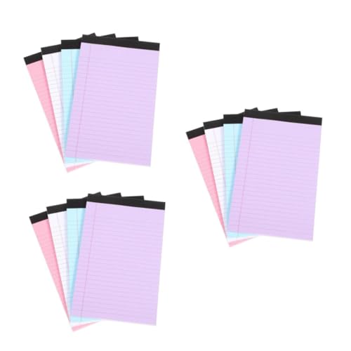 DIYEAH 3 Sätze Farbiger Notizblock Schreibpapier Notizblock College-linierte Notizblöcke Pastell Farbige Memo Pads Mehrfarbige Notizbücher Liniertes Notizbuch Schreibblock 4 Stück * 3 von DIYEAH