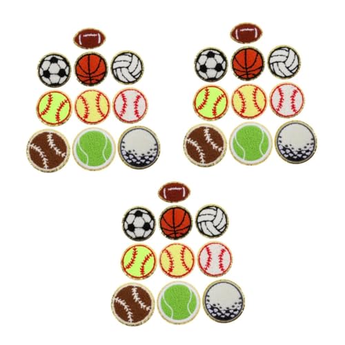 DIYEAH 3 Sätze Fußball-stickpatch Volleyball-aufnäher Stickerei-baseball-patch Baseball Patches Zum Aufbügeln Patches Reparieren Sport-patches Sport Bügelflicken Chenille 10 Stück * 3 von DIYEAH