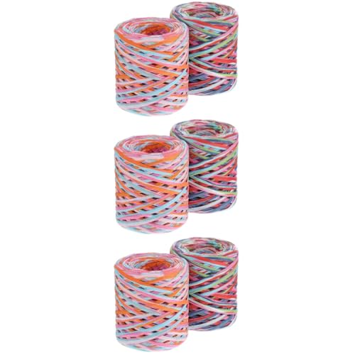 DIYEAH 3 Sätze Geflochtenes Seil Geschenkband Seidenband Handwerksseil Washi+-+tape Festival Bänder Ripsband Twist Papier Funkeln Stolz Chiffon Seil Aus Raffiabast Raffiagarn 2 Rollen * 3 von DIYEAH