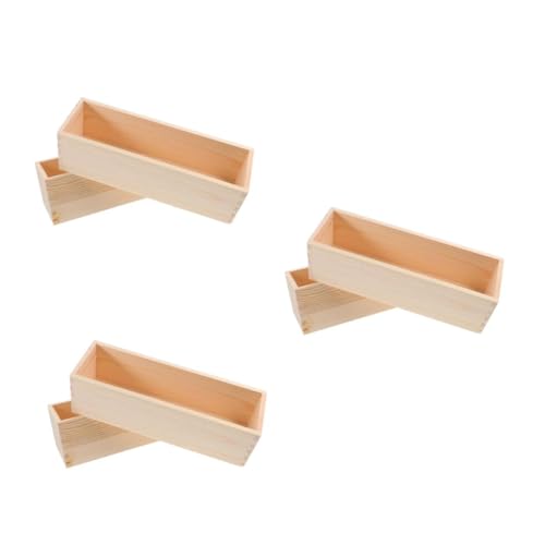 DIYEAH 3 Sätze Handgemachte Seifenform Form Zur Seifenherstellung Silikonform Für Seife Diy Bastelwerkzeug Beige Holz 2 Stück * 3 von DIYEAH