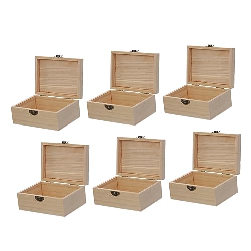 DIYEAH 3 Sätze Holzkiste Mit Schloss Gel Runde Schokoladenkeksformen Einheit Seehecht Storage Boxes Aufbwahrungs-box Holzkisten Aufbewahrungsbox Für Aus Holz Hölzern 6 Stück * 3 von DIYEAH