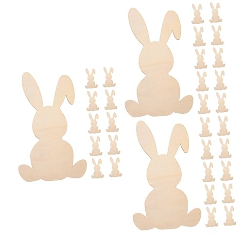 DIYEAH 3 Sätze Holzspäne in Hasenform Nicht Zu Öffnendes Sparschwein Kaninchenstall Figur Easter Decoration Osterdeko Basteln Unfertige Holzspäne Diy Handwerk Hängende Dekore 10 Stück * 3 von DIYEAH