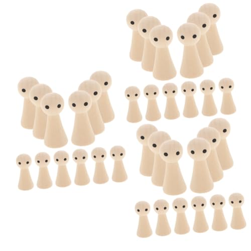 DIYEAH 3 Sätze Kleiner Holzmann Mini Puppenkopf Puppenauge Chucky Puppe Puppen Für Mädchen Holzspielzeug Diy Holzpflockpuppen Leere Stiftpuppe Menschen Aus Holz Beige 20 Stück * 3 von DIYEAH