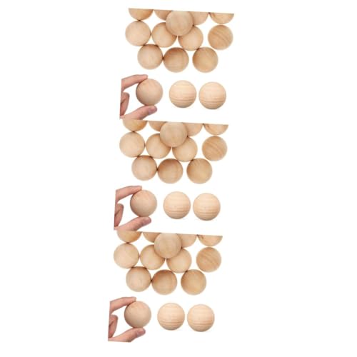 DIYEAH 3 Sätze Kugel Aus Massivem Holz Runde Holzperlen Holz Kugeln Holz Sphere Handgemachte Holzperlen Bastel Holz Kugel Set Diy-ball Drechselkugeln Aus Holz Muhe Khaki 15 Stück * 3 von DIYEAH