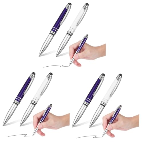 DIYEAH 3 Sätze Kugelschreiber Mit Touchscreen Stifte Mit Stylus-spitzen Stift Mit Licht Handwerk Goldene Stifte Taschenlampenstift Tinte Touchscreen-stift Bleistift Metall 2 Stück * 3 von DIYEAH