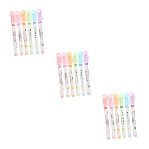 DIYEAH 3 Sätze Kurven Textmarker Set Textmarker Textmarker Pinsel Lernmarker Stift Bezaubernder Textmarker DIY Sammelalbum Marker Markierungsstifte Notiz Textmarker 6 Stück * 3 von DIYEAH