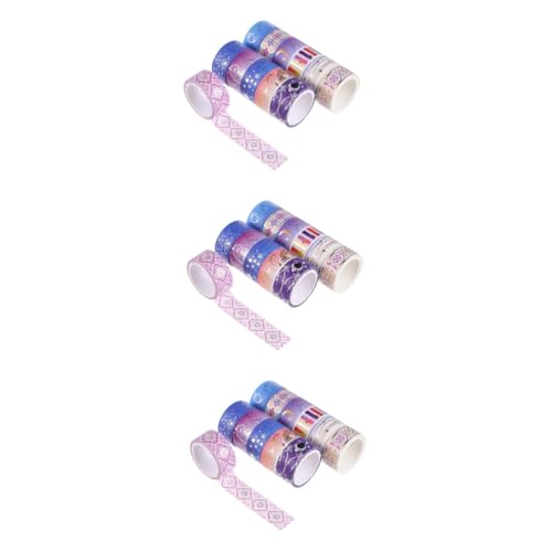 DIYEAH 3 Sätze Lila Konstellationsband Funkeln Flüssig Dekoratives Klebeband Für Diy Scrapbooking-klebeband Diy Washi Tape Diy Klebeband Diy Liefert Violett Papier 12 Rollen * 3 von DIYEAH