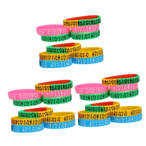 DIYEAH 3 Sätze Musiknoten-silikonhand Party-armband Armbänder Spielen Silikonarmband Festivaloutfit Handgelenkbandage Festival-armband Armband Kieselgel Colorful 10 Stück * 3 von DIYEAH