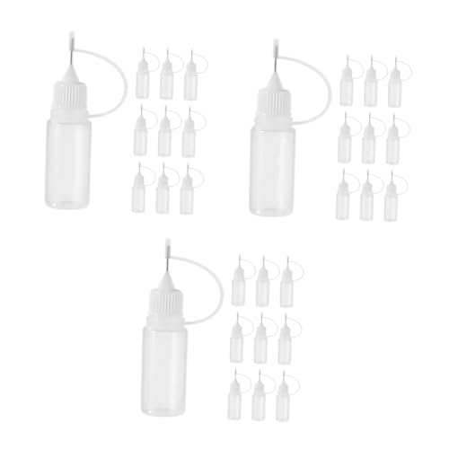 DIYEAH 3 Sätze Nadel Leere Leimflasche Klebeflaschen Mit Nadeln Befestigungshaken Versorgungshaken Stecker- Und Buchsendichtungen Kleber Flaschen Rostfreier Stahl Transparent 10 Stück * 3 von DIYEAH