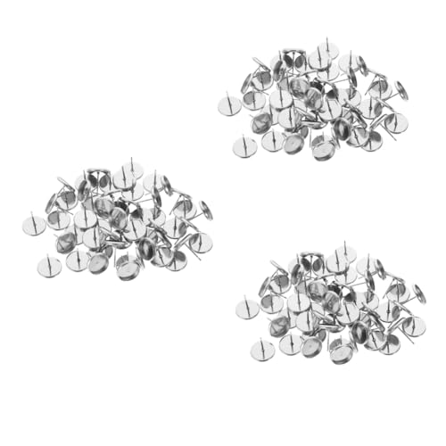 DIYEAH 3 Sätze Ohrringbasis Klare Ohrstecker Befundungsbasen Clip Ohrringrohling Verstellbarer Rohling Ringbasis Rohling Fingerring Ohrsteckerbasis Druckknopf Cabochons Silber 50 Stück * 3 von DIYEAH