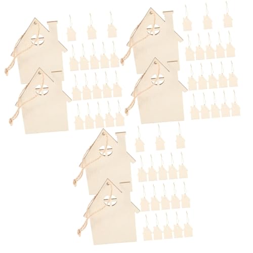 DIYEAH 3 Sätze Ornamente Weihnachtsdekoration Kugeln Christbaumkugeln Tür Weihnachtsgirlande Häuser Hängende Weihnachtsverzierung Geburt Weihnachtsgeschenke Beige Hölzern 20 Stück * 3 von DIYEAH