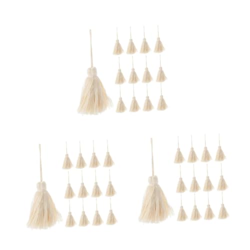 DIYEAH 3 Sätze Quaste Anhänger Bastelquasten Für Schmuck DIY Quasten Aus Baumwollgarn Quaste Chinesische Knoten DIY-Quasten Für Kleidung DIY-projekte Quasten Beige Baumwolle 15 Stück * 3 von DIYEAH