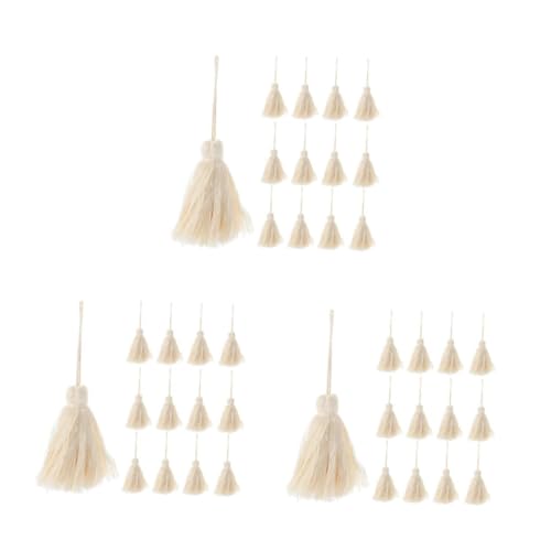 DIYEAH 3 Sätze Quaste Anhänger DIY-Quasten-Accessoire DIY Quasten Aus Baumwollgarn Bastelquasten Für Schmuck Mini-baumwollquasten Weiche Mini-Quasten Baumwolle Beige 15 Stück * 3 von DIYEAH