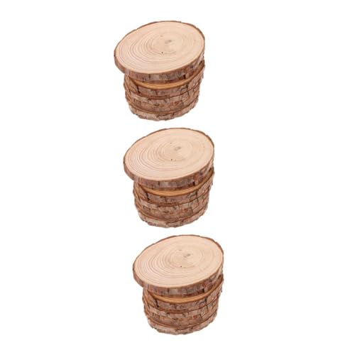 DIYEAH 3 Sätze Runde Holzspäne Holzscheiben Zum Basteln Unvollendete Runde Kreise Aus Holz Holzkreise Zum Basteln Unbehandelte Naturholzscheiben Kiefernholz Brown 10 Stück * 3 von DIYEAH