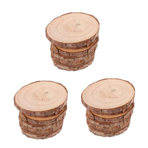 DIYEAH 3 Sätze Runde Holzspäne Kunst Holzscheiben Unfertige Runde Holzkreise Naturholzscheiben Zum Basteln Rundes Holzschild Holzkreise Für Mittelstücke Brown Kiefernholz 10 Stück * 3 von DIYEAH