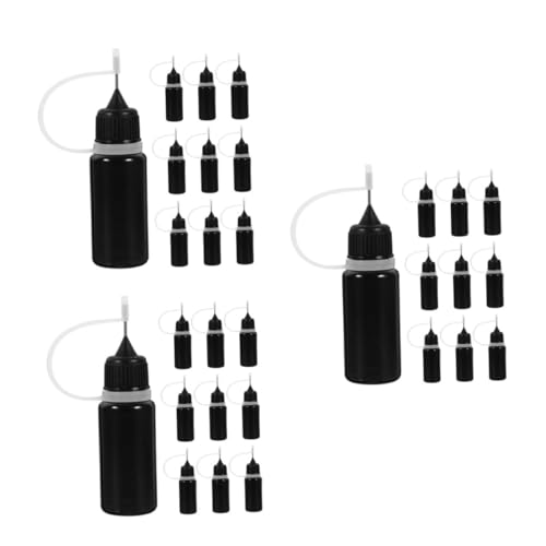 DIYEAH 3 Sätze Schmierflasche Diy Liefert Lampenfassung Für Deckenleuchte Applikatorflasche Kunststoffflasche Wasserflasche Reduzieren Leimspender Flasche Plastik Black 10 Stück * 3 von DIYEAH