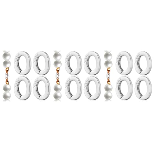 DIYEAH 3 Sätze Schmuckschnalle Charme Bergsteigen Schnalle Halskette Hakenkarabiner Lagerregal Aufbewahrungskorb Pin-schneefräse Ovaler Karabiner -tops Ring Silver Silber- 4 Stück * 3 von DIYEAH