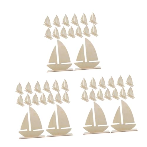 DIYEAH 3 Sätze Segelboot-malschablone Segeldekorationen Herausnehmbares Polster Marinehandwerk Meeresdekorationen Pvc- Deko-ideen Für Segelboote Beige Holz 15 Stück * 3 von DIYEAH