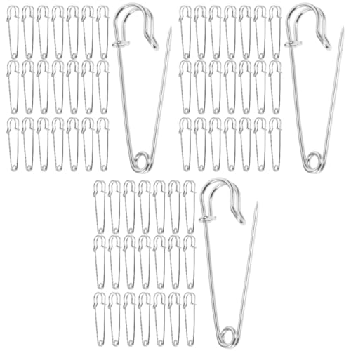 DIYEAH 3 Sätze Sicherheitsnadeln Clips Schmuck Broschennadeln Selber Machen DIY Broschen Zubehör Brosche Mit Metallstiften Sicherheitsnadeln Schwere Ausführung Silver Eisen 50 Stück * 3 von DIYEAH