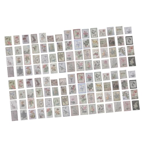 DIYEAH 3 Sätze Stempel Sticker Pack Decoupage Card Stock Art Journaling Supplies Poster Scrap Vintage Sticker Stempel Buch Journal Sticker Buchstaben Sticker Pflanzen Sticker 120 Blatt*3 von DIYEAH