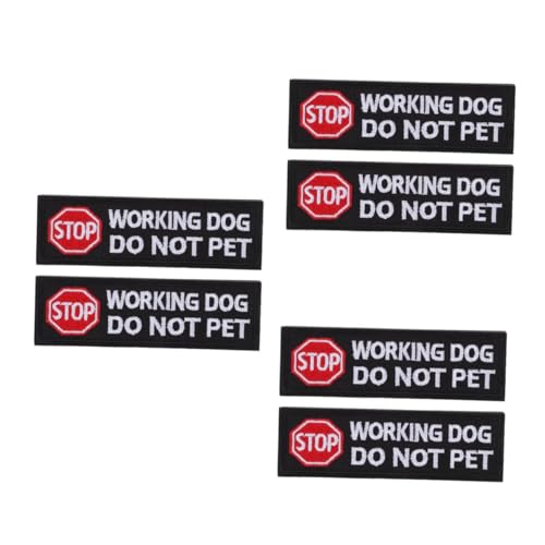 DIYEAH 3 Sätze Stickaufnäher Für Haustiertransporter Haustier Rückenband Aufnäher Hundekennzeichnung Aufnäher Diensthund-kennung Hundegeschirr Patch Polyester Black 2 Stück * 3 von DIYEAH