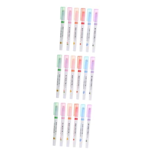 DIYEAH 3 Sätze Textmarker Homeoffice-grundlagen Bunter Lackstift Schüler Markierstift Hervorhebungsnotizstift Marker Pinselspitze Pastellmarker Grundlagen Studieren Plastik 6 Stück * 3 von DIYEAH