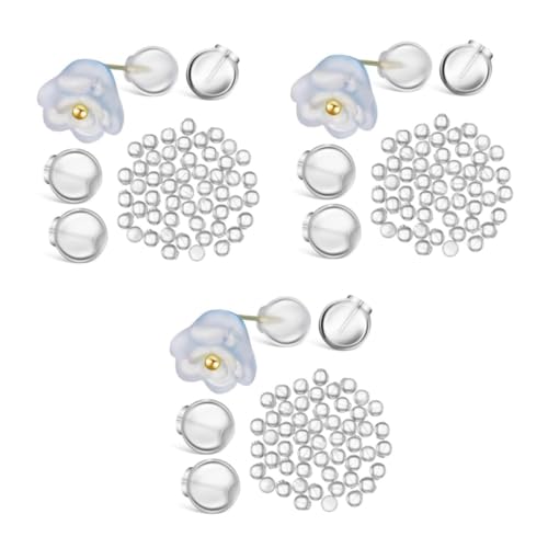 DIYEAH 3 Sätze Unsichtbarer Ohrstecker-stecker Ohrringverschluss Ohrring-sicherheitsrücken Ohrstecker Halter Ohrring-verschlüsse Ohrstecker Stecker Stachelohr Zurück Tpe 50 Stück * 3 von DIYEAH